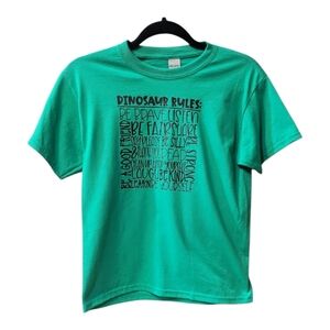 Gildan Green Short Sleeve Tee with Custom Made Graphic Design Youth Large